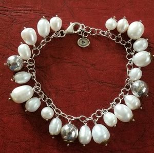Silpada Sterling Silver & Pearl Cha Cha Bracelet
